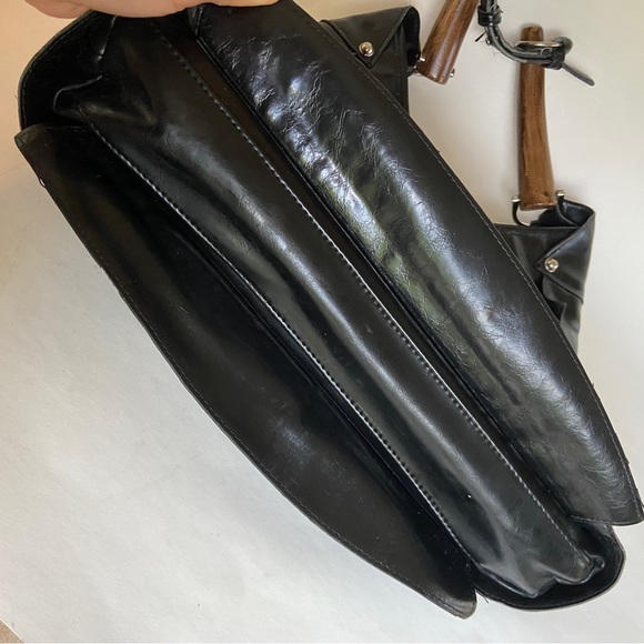 Vintage Gucci leather layered purse with wooden handle - Picture 7 of 12